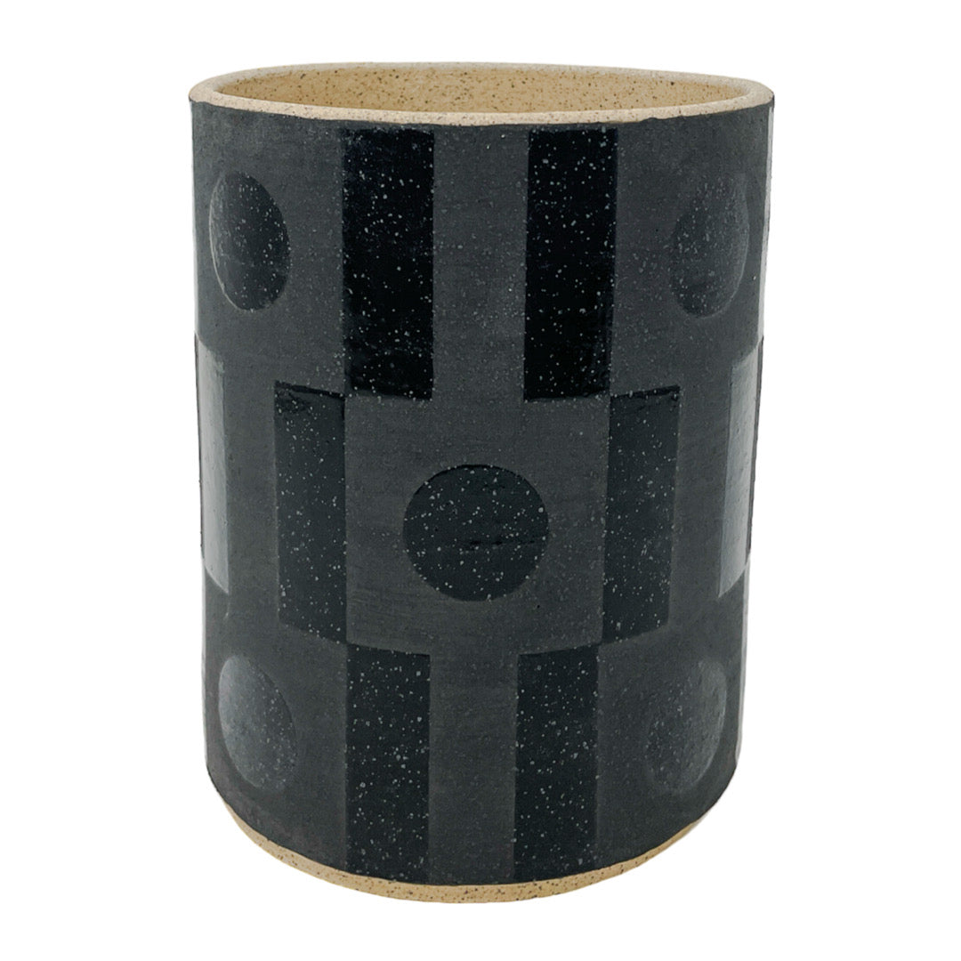 Medium Vessel - Tic Tac Toe - Black on Black