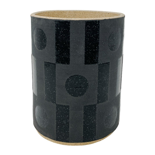 Medium Vessel - Tic Tac Toe - Black on Black