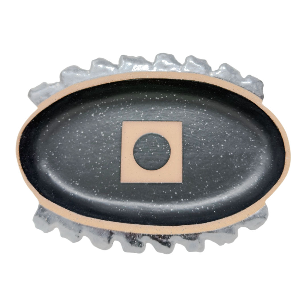 Small Oval Tray - Eye - Matte Black & Pewter