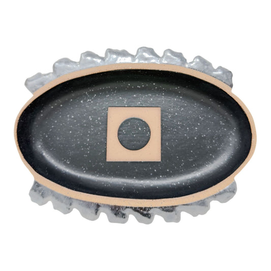 Small Oval Tray - Eye - Matte Black & Pewter