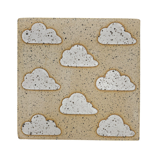 4" Tile - Clouds - Matte White