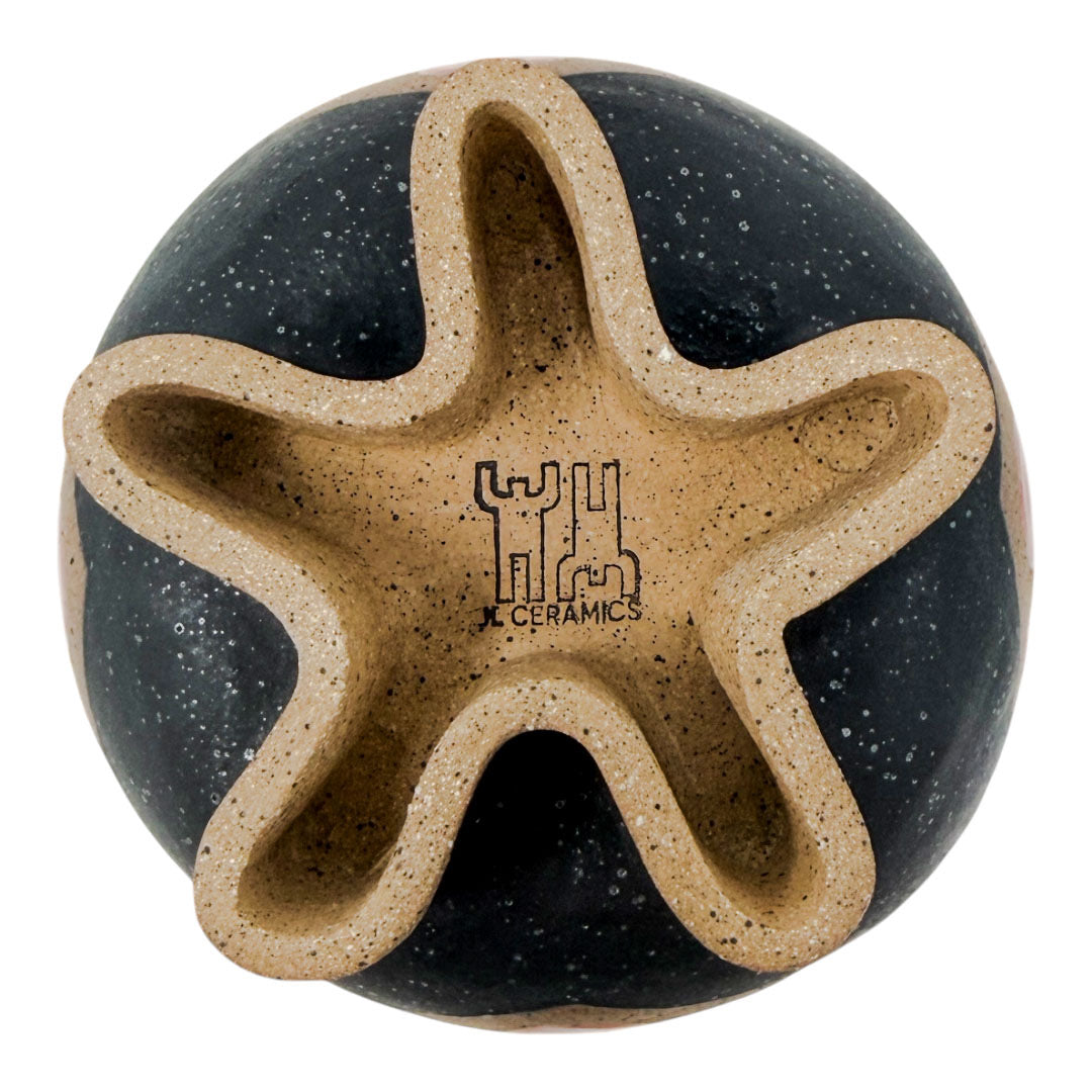 Bowl with Organic Foot - Snake Eyes - Matte Black, White & Gloss Red