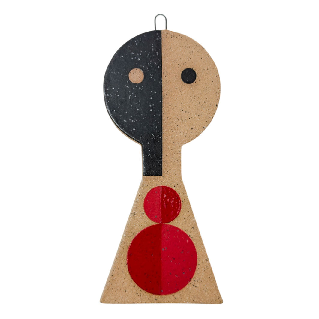 Hanging Sculpture Buddy - Circles - Black & Red