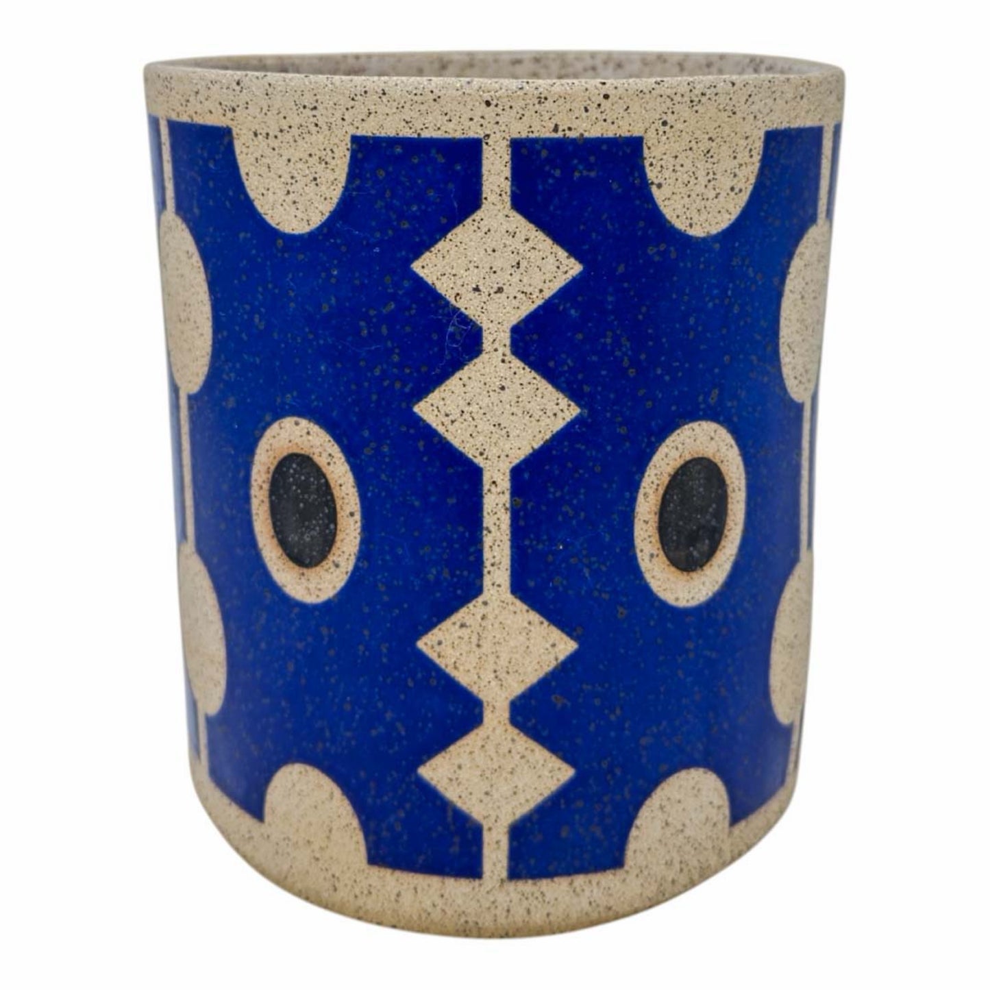 Medium Vessel - Ticket Stub - Matte Blue & Black