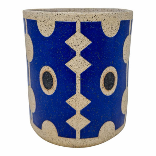 Medium Vessel - Ticket Stub - Matte Blue & Black