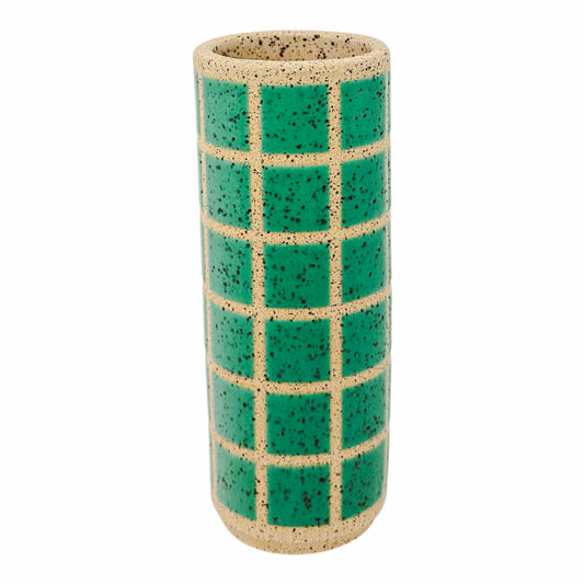 Mini Vessel - Tall - Tiles - Matte Teal