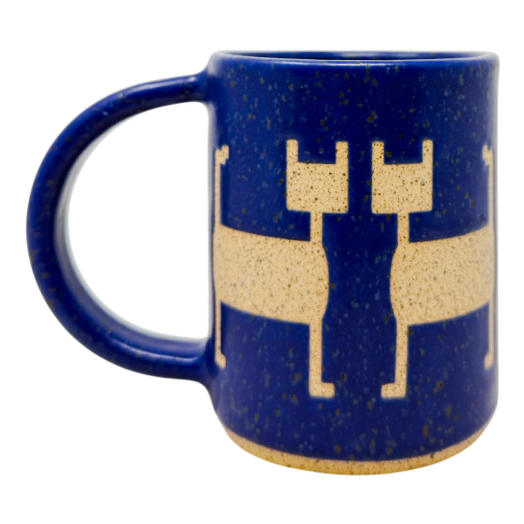 12oz. Mug - Cats Inversed - Matte Blue