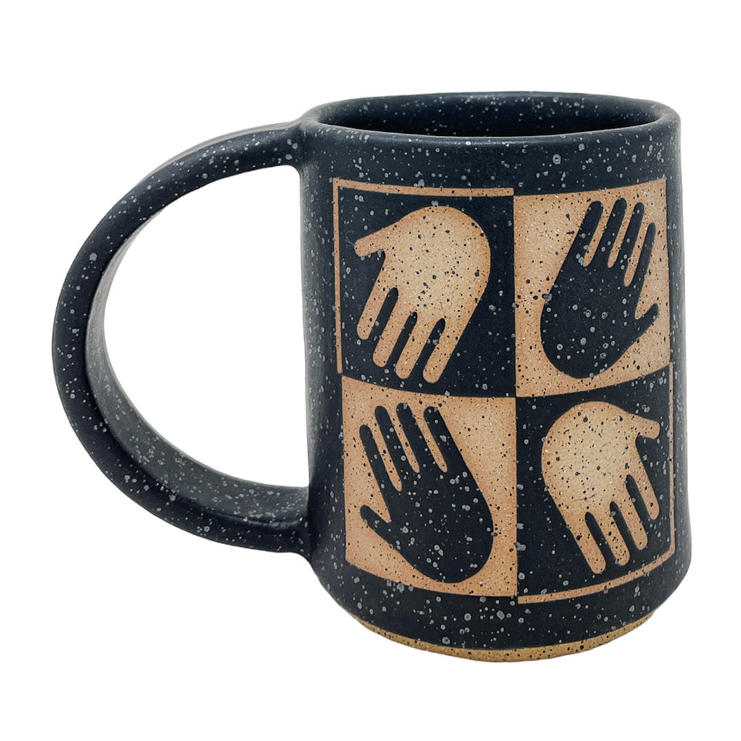 12 onzas. Taza - Líneas Redondeadas - Negro