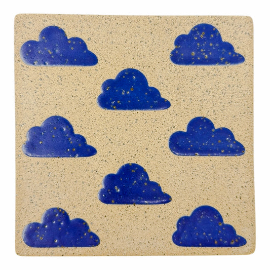 4" Tile - Clouds - Matte Blue