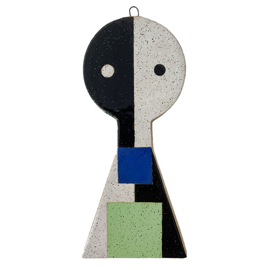 Hanging Sculpture Buddy - Black, White, Blue & Green