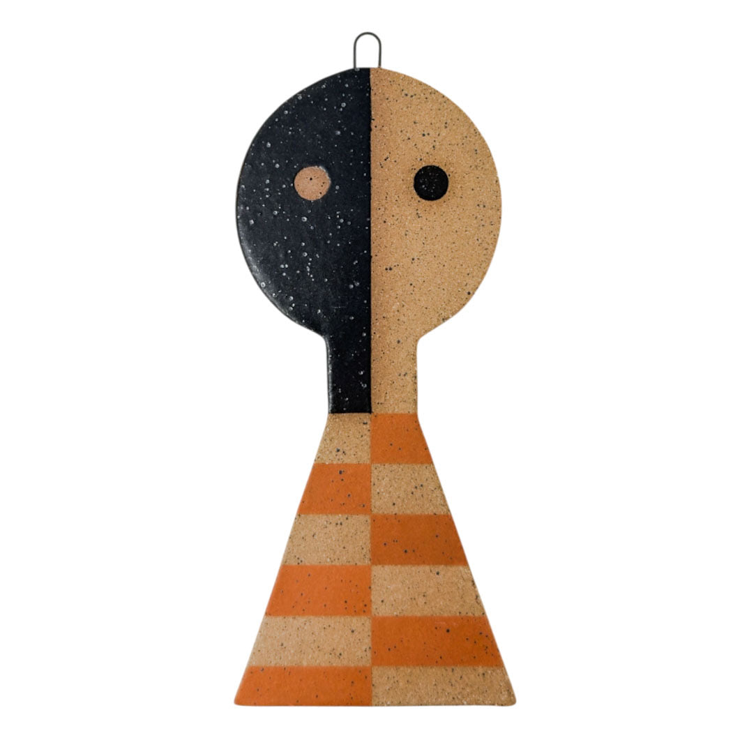 Hanging Sculpture Buddy - Lines - Black & Terracotta