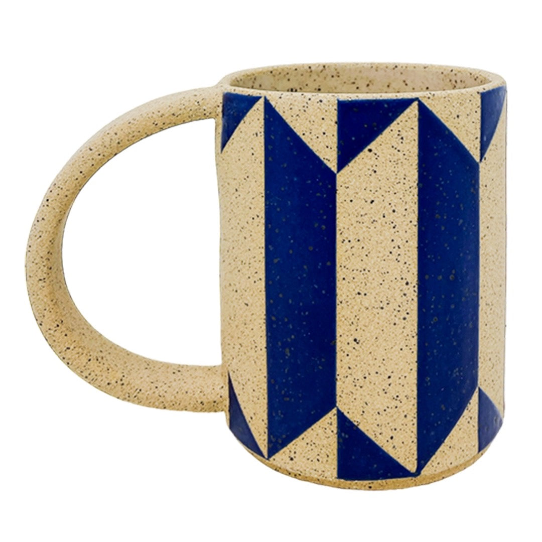 12oz. Mug - Hexagons - Matte Blue