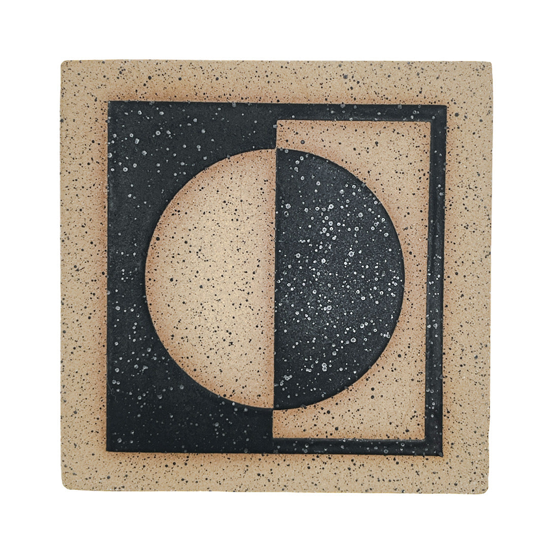 4" Tile - Half Circle - Matte Black