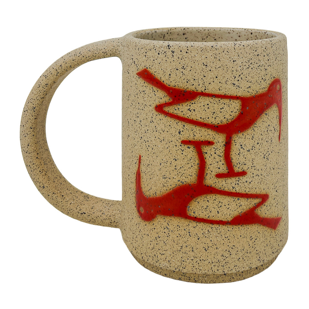 12oz. Mug - Birds - Gloss Red