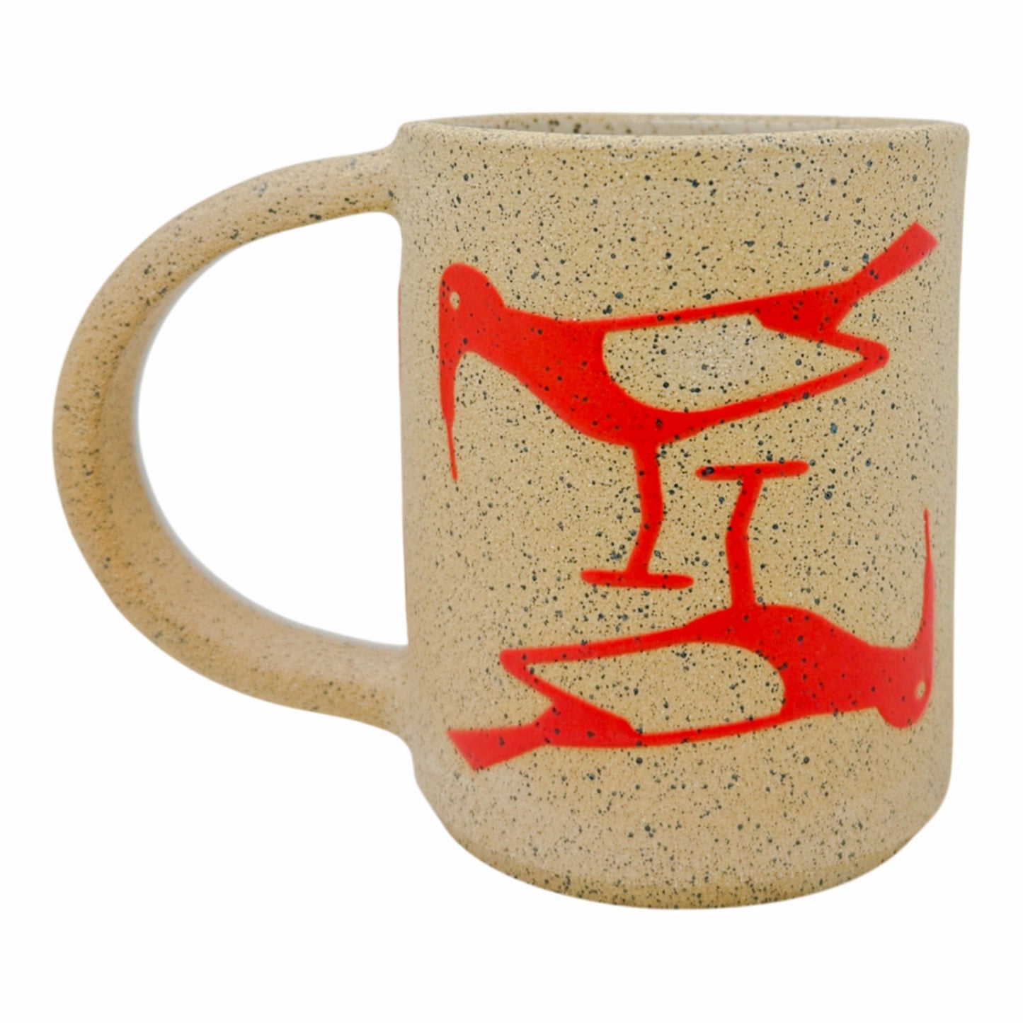 12oz. Mug - Birds - Matte Red