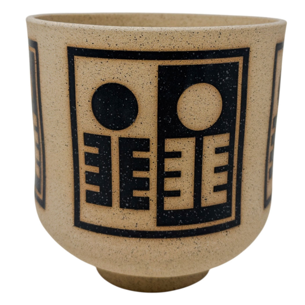 Large Footed Vessel - Sun Climber - Matte Black