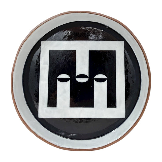 Plate - Red Clay - Tubes - Gloss Black & White