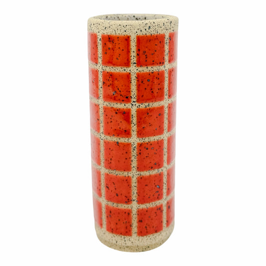 Mini Vessel - Tall - Tiles - Gloss Orange