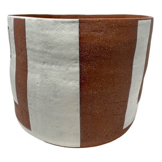 XXLarge Organic Vessel - Red Clay - Half Human - Matte White