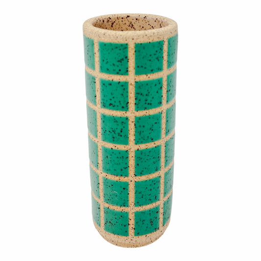 Mini Vessel - Tall - Tiles - Matte Teal