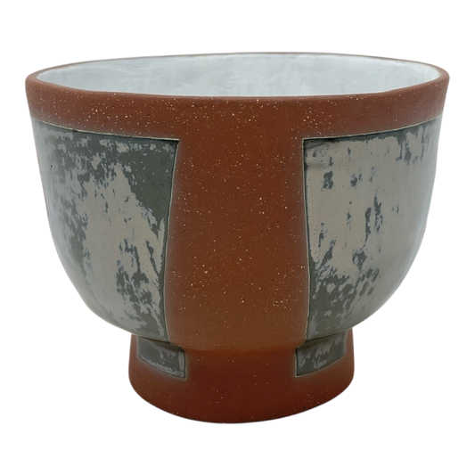 Organic Bowl with Foot - Funnel - Mirror & Matte White