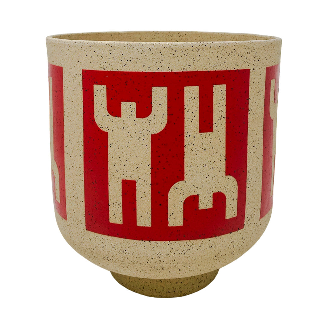 Large Footed Vessel - Humans Squared - Matte Red