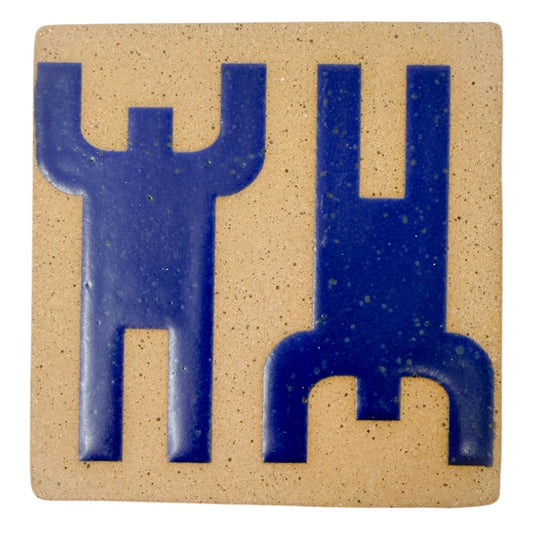 4" Tile - Humans - Matte Blue