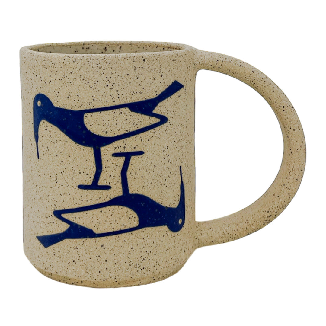 12oz. Mug - Birds - Matte Blue