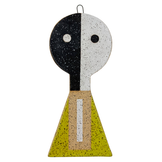 Amigo de escultura colgante - Negro, blanco, azul y verde