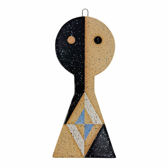 Amigo de escultura colgante - Negro, blanco, azul y verde
