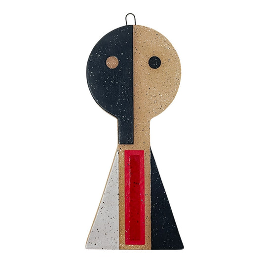Hanging Sculpture Buddy - Stripes - Black, White, & Red