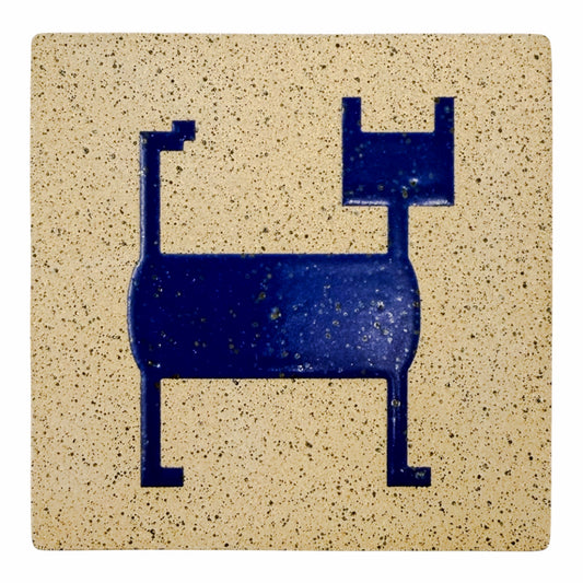 4" Tile - Cat - Matte Blue
