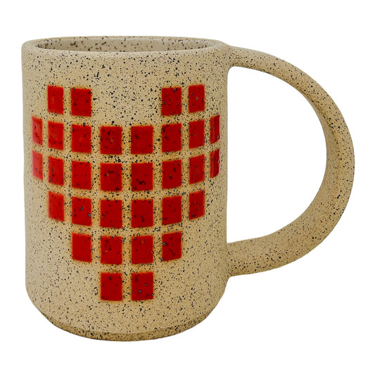 12oz. Mug - Tiled Heart - Gloss Red