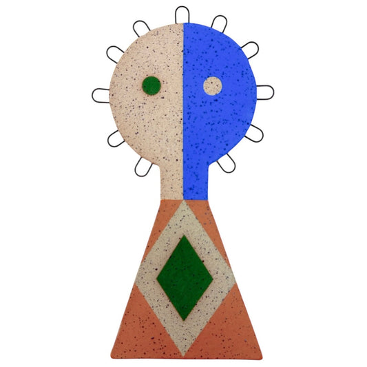 Hanging Sculpture Buddy - Triangles - Blue, Green, & Terracotta