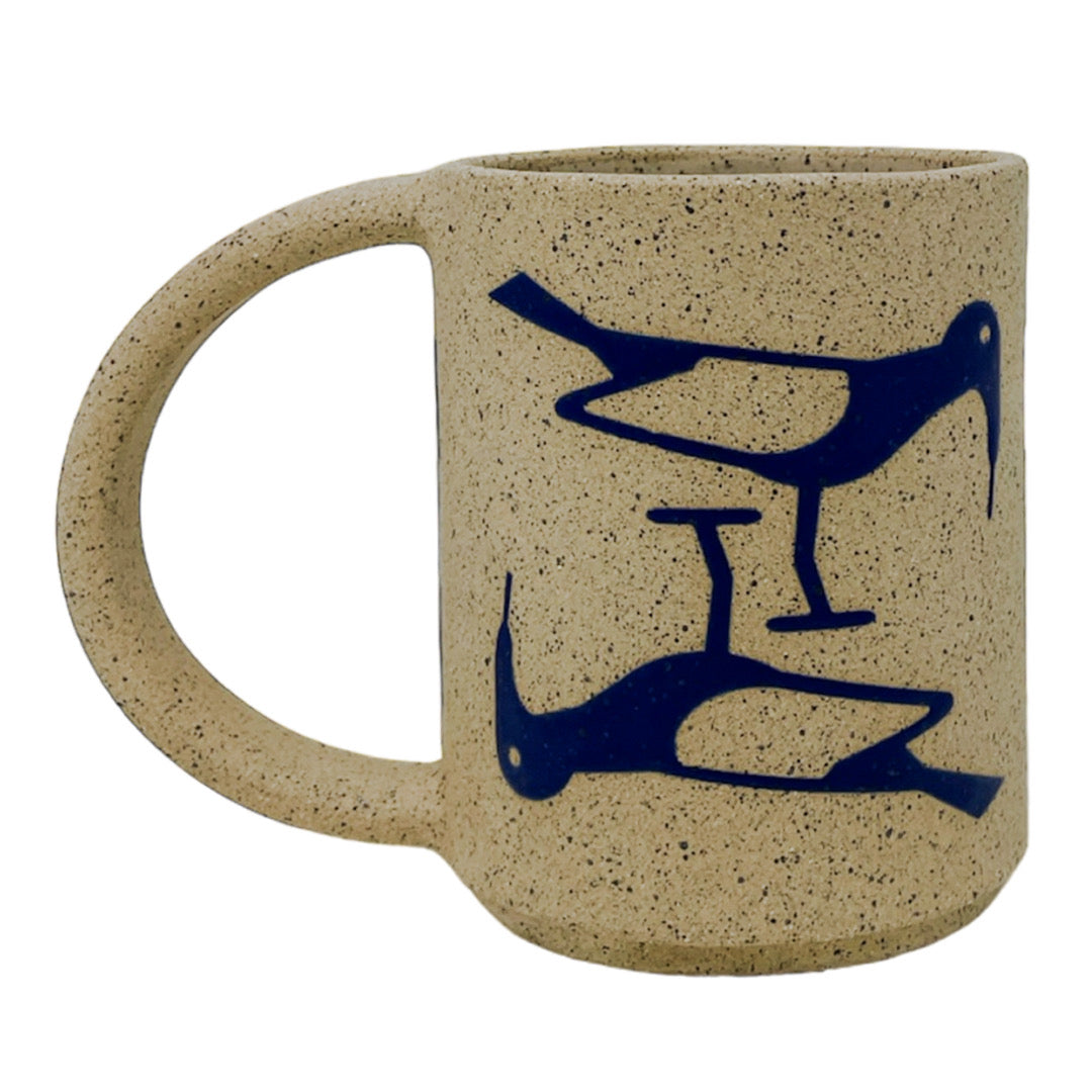 12oz. Mug - Birds - Matte Blue