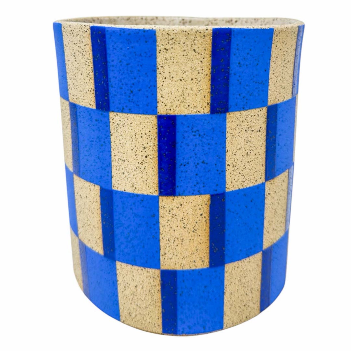 Medium Vessel - Tiles Offset - Blue