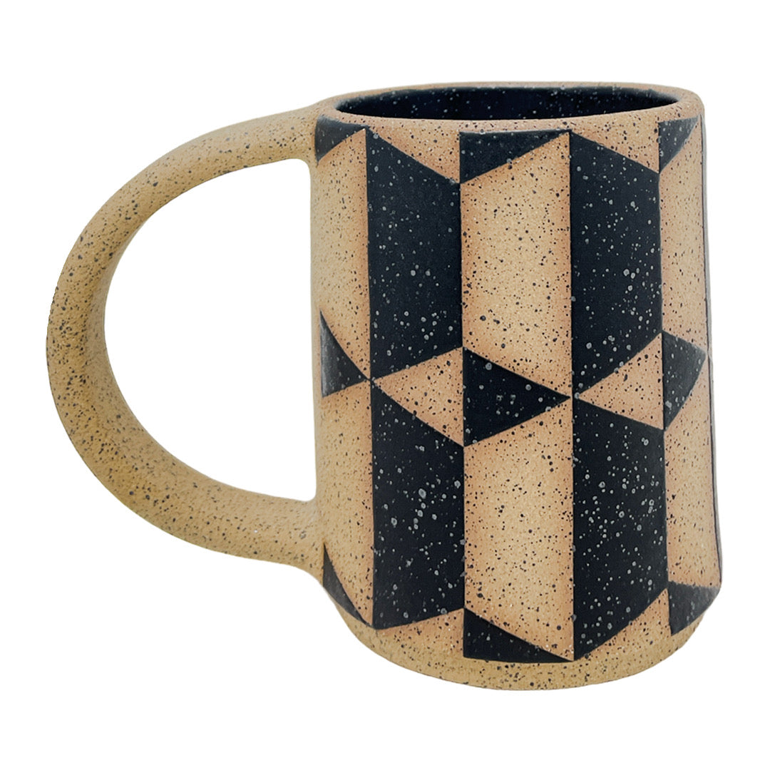 12oz. Mug - Double Hexagons - Matte Black