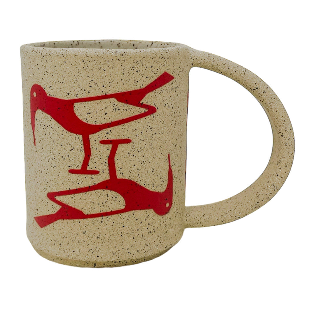 12oz. Mug - Birds - Matte Red