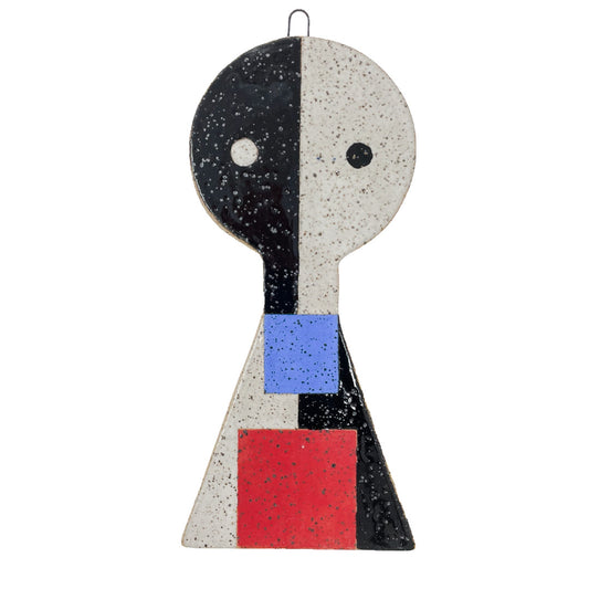 Hanging Sculpture Buddy - Black, White, Blue & Red