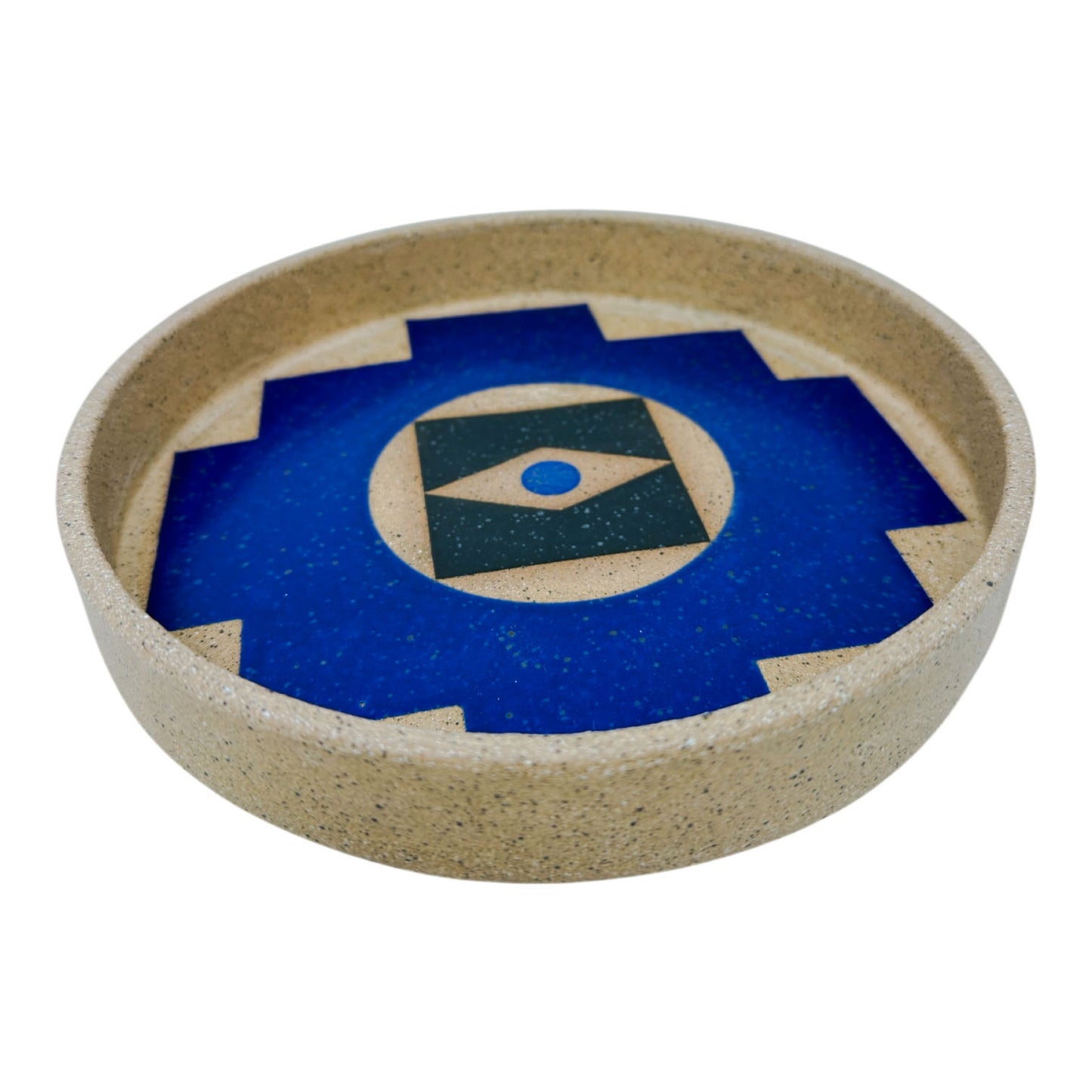 Medium Plate - Infinity Stairs - Matte Blue & Black