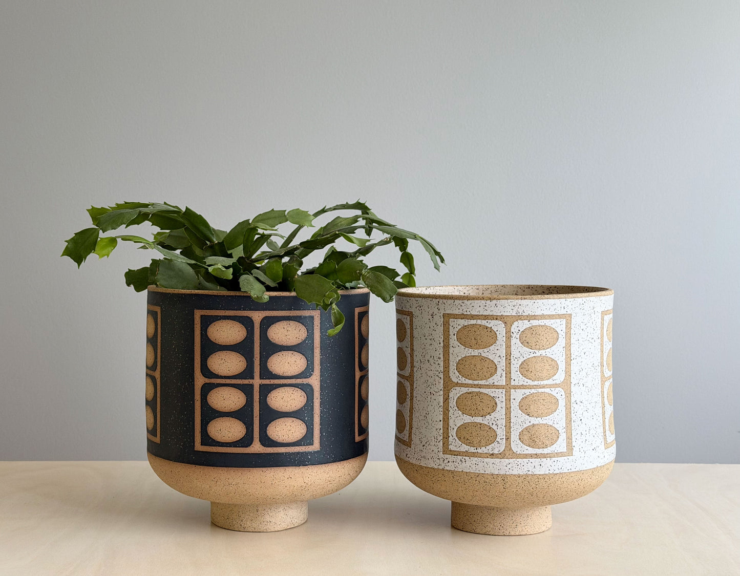 Large Footed Vessel - Butterfly - Matte Black