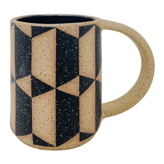 12oz. Mug - Double Hexagons - Matte Black