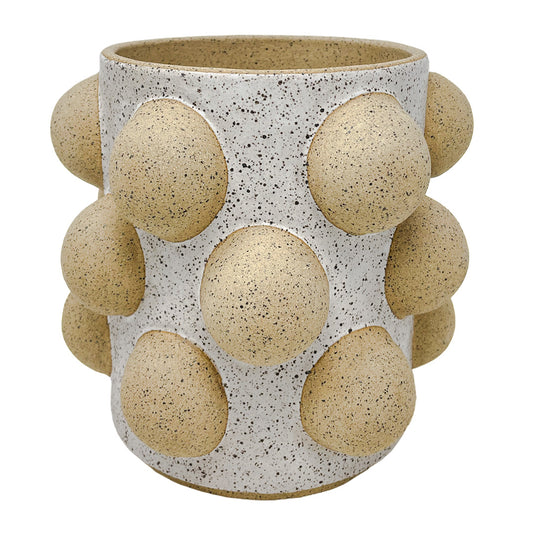 Medium Vessel - All Over Studs - Matte White