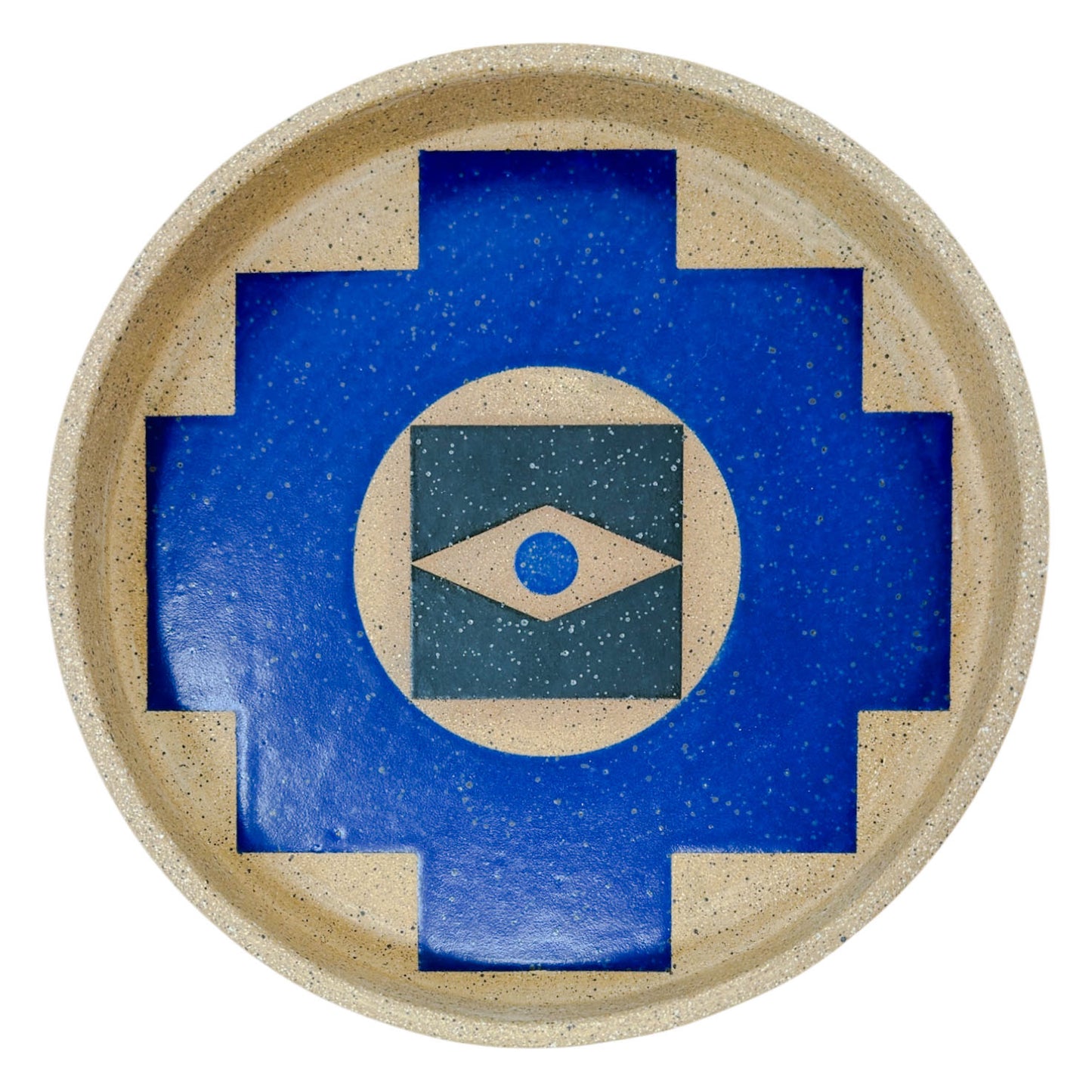 Medium Plate - Infinity Stairs - Matte Blue & Black
