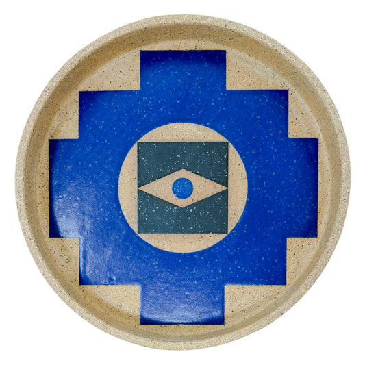 Medium Plate - Infinity Stairs - Matte Blue & Black