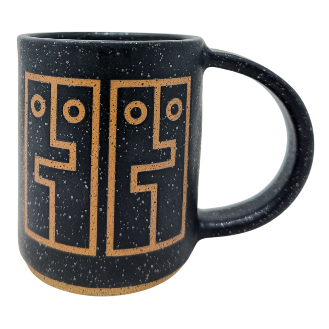 12oz. Mug - Double Hug Face - Matte Black