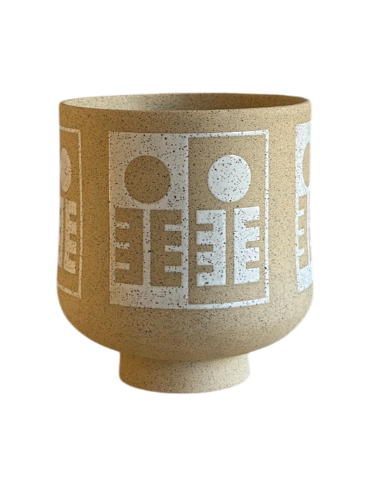 Large Footed Vessel - Sun Climber - Matte White