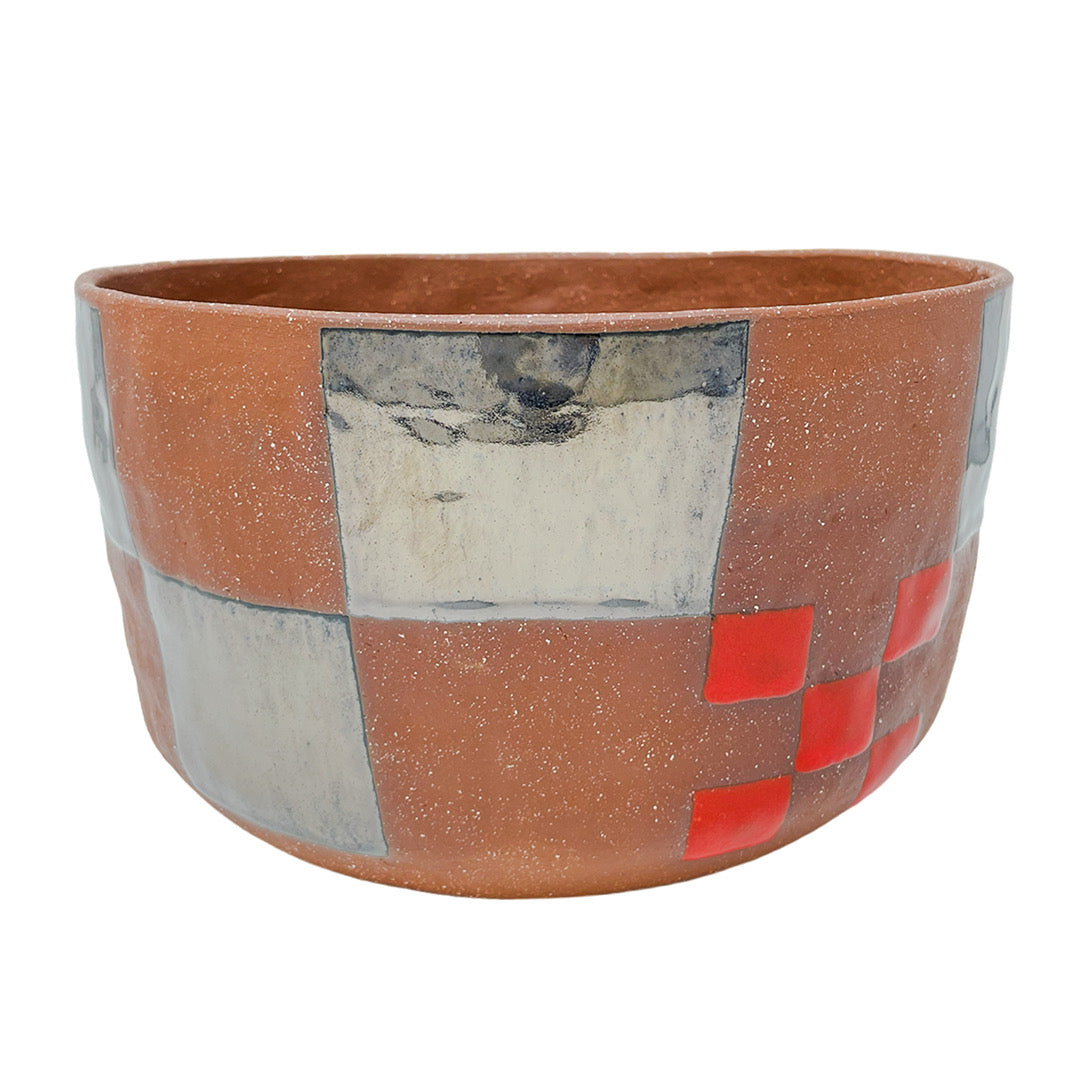 XLarge Vessel - Red Clay - Checkers