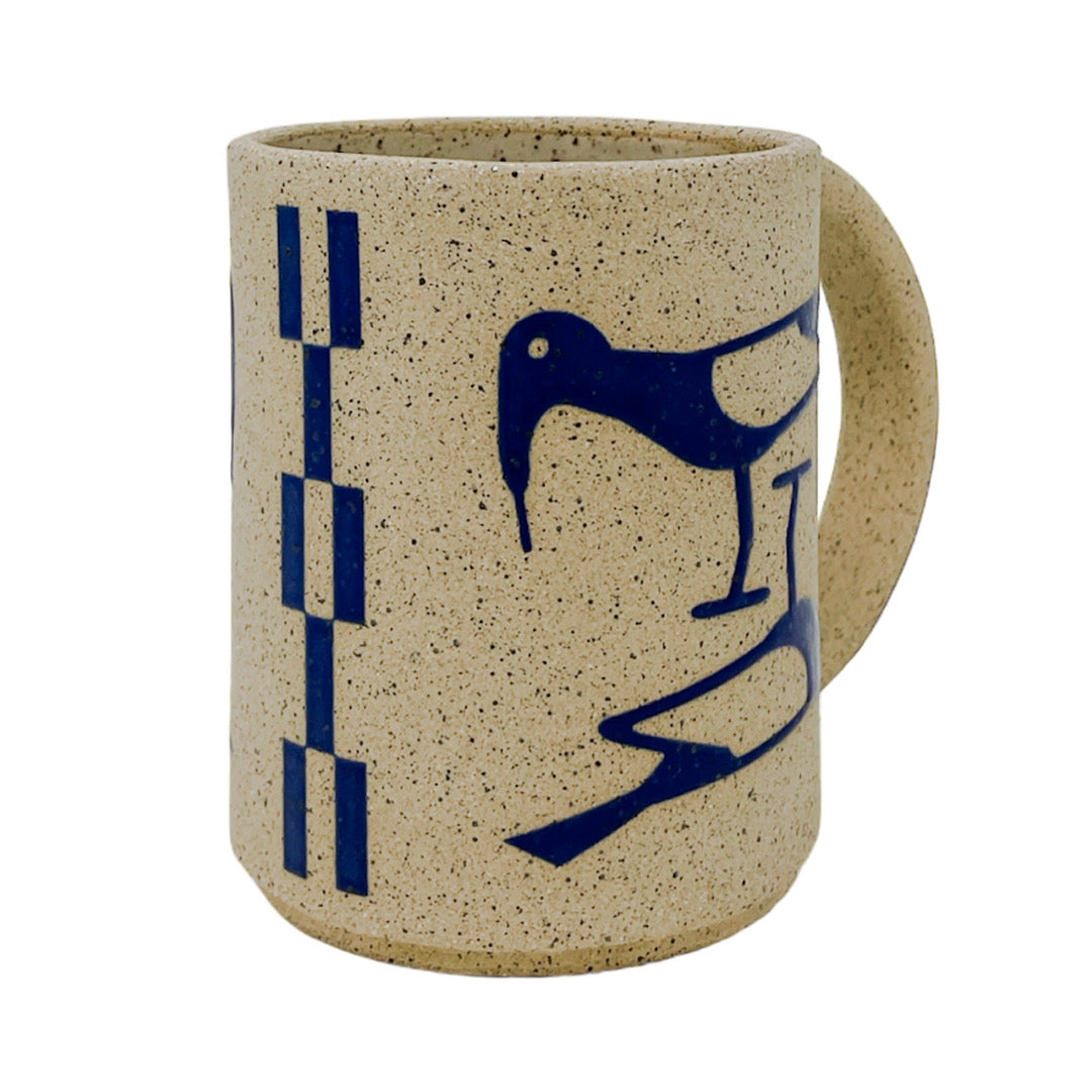 12oz. Mug - Birds - Matte Blue