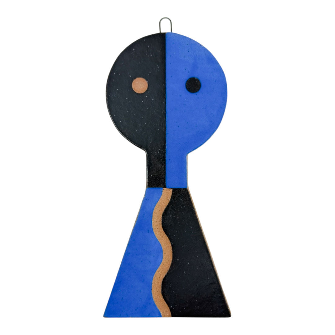Hanging Sculpture Buddy - Squiggles - Black & Blue